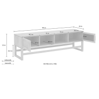 rack para tv com portas de palhinha indiana | Coleção Acapulco